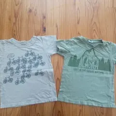 お買い得◎キッズ 半袖Tシャツ 2枚セット 自転車 アラスカ柄のサムネイル