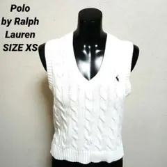 Polo ポロラルフローレン ケーブルニット ベスト ホワイト XS