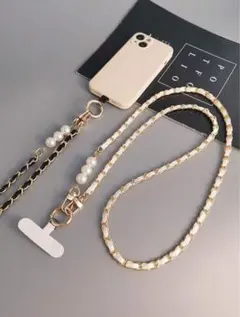 スマホショルダーストラップ パール