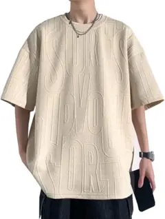 夏服 メンズ 半袖tシャツ ベージュ M