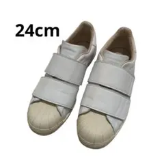 adidas スーパースター　ベルクロ　ホワイトスニーカー　アディダス　24cm