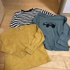 キッズシンプル長袖カットソー　120サイズ　3枚セット