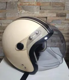 新品未使用 ジェットヘルメット ブラックライン アイボリー ブラック
