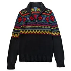 150 ポロバイラルフローレン ノルディック ハーフジップ 黒 ブラック