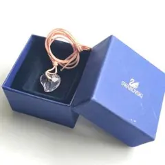 【美品・箱付】スワロフスキー ハート ネックレス クリスタル ピンク