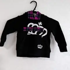 BABYDOLL パーカー ブラック チェック柄 90