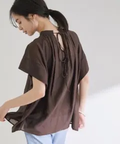 ROPE 前後2wayボリュームフレンチスリーブブラウス ブラウン 38 ロペ