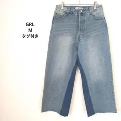 GRL グレイル◉デニム ジーンズ ワイドパンツ M ブルー gm102タグ付のサムネイル