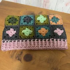 ハンドメイド グラニースクエア レディース猫耳帽子 ニット帽