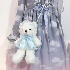 テディベア ショルダーバッグ 病みかわ ゆめかわ クマ 地雷系 量産型 ブルー