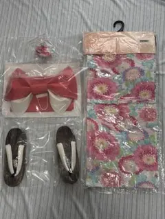 未使用品　GRL グレイル　浴衣　帯　下駄　3点セット　白　花柄