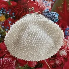 パール風ビーズ がま口⭐︎ハンドメイド 新品