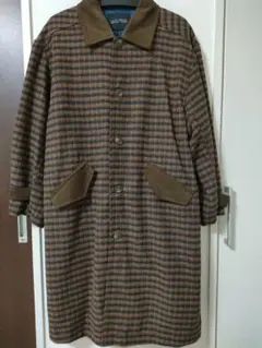 【最終値下げ】衿コーデュロイチェックステンカラーコート【DOUBLENAME】