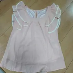 CECIL McBEE フリルノースリーブブラウス M ピンク