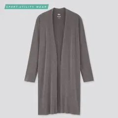 UNIQLO／エアリズムシームレスUVカットロングカーディガン／ダークグレー／L