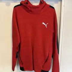 PUMA プーマ フーデッドスウェット レッド ブラック　日本サイズL