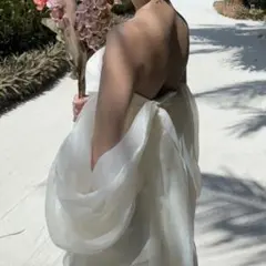 美晴ドレス S ホワイト ストラップレス ウエディングドレス