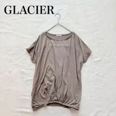 【グラシア】タックインカットソー（LL） ドレープデザイン 半袖 Tシャツ 無地のサムネイル