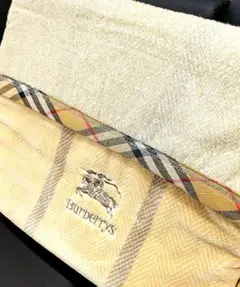 【MECS250143】Burberrysチェック柄綿100%ブランケット未使用