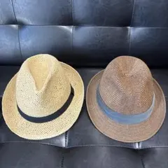 中折れハット　RAGE BLUE 麦わら帽子 2点セット