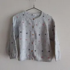 H＆Mドット グレー カーディガン コットン