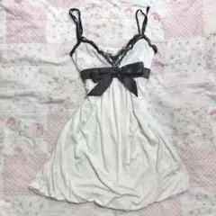 平成レトロ　y2k レースワンピース　フェアリーグランジ　リボン付き