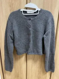 OHOTOROグレー minimal crop cardigan