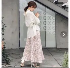 rienda リエンダ　ピンク　花柄プリーツスカート　新品未使用品　タグ付き