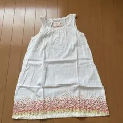 花柄裾刺繍 ノースリーブ ホワイト120サイズのサムネイル