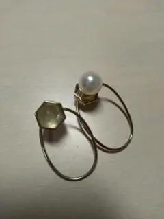 天然石 パール フープイヤリングのサムネイル