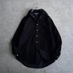 RALPH LAUREN【M】コーデュロイ ボタンダウンシャツ ブラック 黒