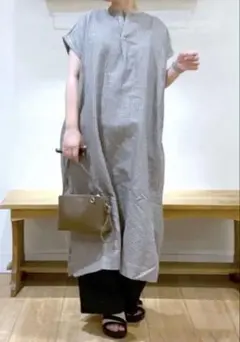 《natural by clip》コットンリネンスリーブレスワンピースのサムネイル