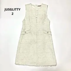 JUSGLITTY　ジャスグリッティー ワンピース 白　ゴールド 2のサムネイル