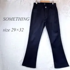 SOMETHING ブラックデニム 29×32 ジーンズ 黒 1421