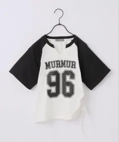 nui nulluサイドシャーリングリボンキーネックナンバリングラグランTシャツのサムネイル