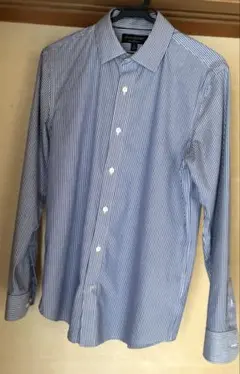 BANANA REPUBLIC 長袖ストライプシャツ ブルー系　Mサイズ