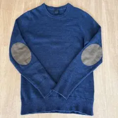 H&M ネイビー ニットセーター エルボーパッチ
