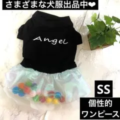 犬服SSワンピース チワワ 小型犬 個性的 ユニーク チュール ニット 洋服