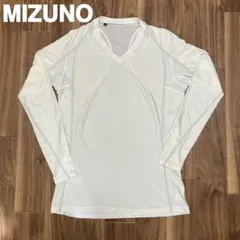 MIZUNO Vネック 長袖 トレーニングシャツ　メンズM 通気性　メッシュ