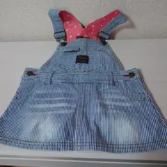 Wrangler 90cm ストライプデニムオーバーオールのサムネイル