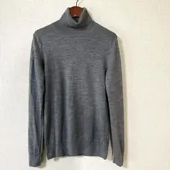 無印良品 首のチクチクを抑えたタートルネックセーター グレー Mサイズ