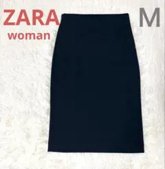 ZARA womanザラ 黒膝下タイトスカート 後ろスリット入り　シンプル