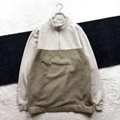 ナイキゴルフ/M/ベージュ×カーキ/ハーフジップ/裏起毛/スポーツ/トップス