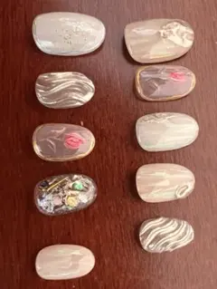 ネイルチップ 10個セット 花柄 マーブル