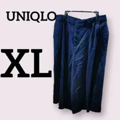 UNIQLO ユニクロ【XL】 ワイドパンツ ネイビー