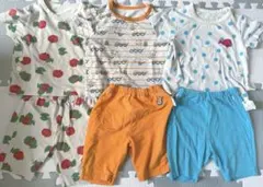 ユニクロパジャマ(半袖・半ズボン)3セット　80cm