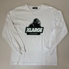 美品 XLARGE KIDS 140 長袖Tシャツ ホワイト ロゴ