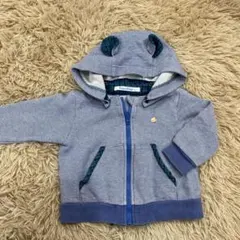 ファミリア アウター パーカー 緑チェック クマ 80