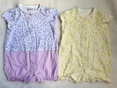 MIKI HOUSE 花柄ロンパース 70.80 2点セット