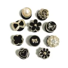 ミニブラックセット　目印　サンダルアクセサリー　ジビッツ　チャーム　クロックス